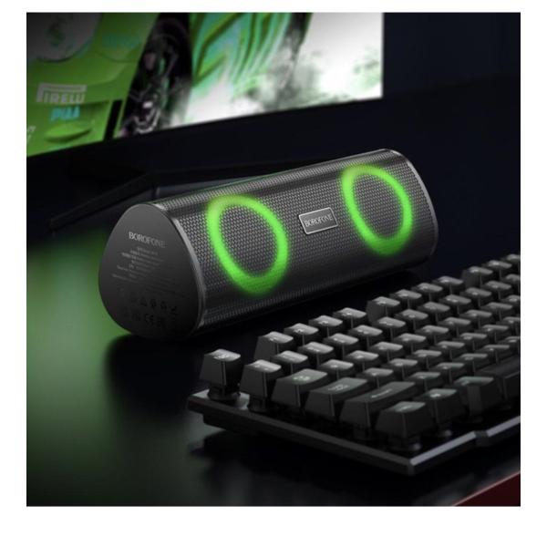 Borofone BP18 Portable Hi-Fi Sound Mini Speaker – Bluetooth 5.3, Dual 5W Drivers, RGB Lighting
