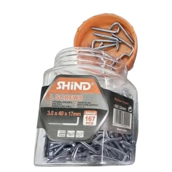Shind L Screws 3.5x40x17mm – 167-Piece Pack | Durable Steel Fasteners for DIY & Construction