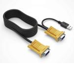 XF0182 1.5m USB VGA KVM Switch Cable – Dual PC Control with High-Resolution Support
