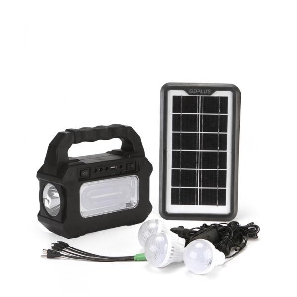 GDPlus GD-8080 4000mAh Portable Solar Lighting System with 3 LED Bulbs & USB Charging